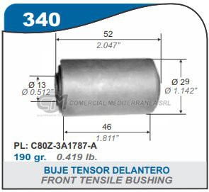 BUJES SUSPENSION FORD FALCON BUJE PARRILLA INFERIOR