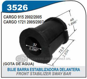 BUJE DE SUSPENSION CAPEMI FORD CARGO 915/1721 02/07 BUJE BARRA ESTABILIZADORA DELANTER