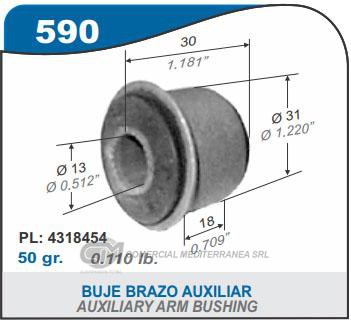 BUJE DE SUSPENSION CAPEMI FIAT 133 BUJE BRAZO AUXILIAR 13X31X30 MM