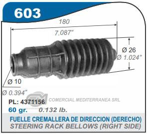 FUELLE DE TRANSMISION CAPEMI FIAT 128/147/UNO/DUNA/FIORINO/SPAZIO/VIVACE LADO DERECHO CON
