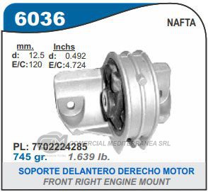 SOPORTE DE CAJA CAPEMI RENAULT CLIO/MEGANE/19 SOPORTE CENTRAL DE MOTOR