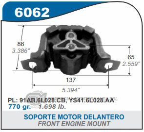 SOPORTE DE MOTOR CAPEMI FORD ESCORT NAFTERO Y DIESEL SOPORTE DE MOTOR LADO DERECHO
