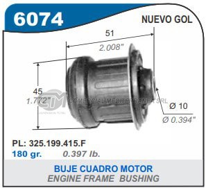 BUJES SUSPENSION VW NUEVO GOL. SAVEIRO