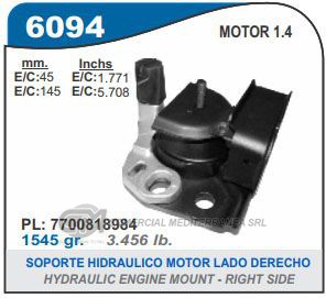 SOPORTE DE MOTOR CAPEMI RENAULT CLIO/EXPRESS 1.4-1.9 D SOPORTE HIDRAULICO DE MOTOR L