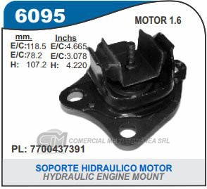 SOPORTE DE MOTOR CAPEMI RENAULT CLIO/MEGANE/SCENIC 1.6 16V K4M SOPORTE HIDRAULICO DE