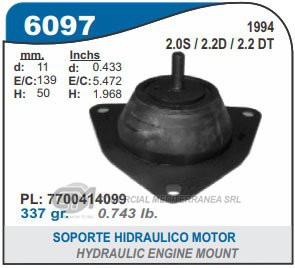 SOPORTE DE MOTOR CAPEMI RENAULT LAGUNA 2.2 DT-3.0 V6 24V SOPORTE HIDRAULICO DE MOTOR