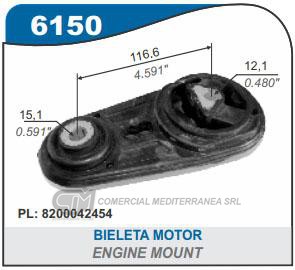 SOPORTE DE MOTOR CAPEMI RENAULT MEGANE II BIELETA SOPORTE DE MOTOR 01/12 CENTRAL TRASER