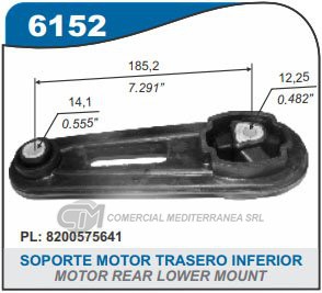 SOPORTE DE MOTOR CAPEMI RENAULT LOGAN/SANDERO 1.6-1.5 DCI 07/.. SOPORTE INFERIOR DE