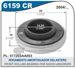 RODAMIENTO SUSPENSION CAPEMI FIAT PUNTO/IDEA/500 / TOYOTA YARIS / HONDA FIT/CITY/CRZ RODA