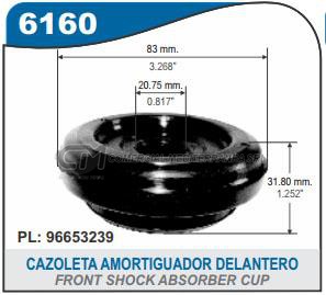 CAZOLETA SUSPENSION CHEVROLET AVEO CAZOLETA AMORTIGUADOR DEL