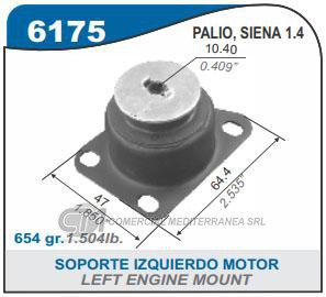 SOPORTE DE MOTOR CAPEMI FIAT PALIO/SIENA 1.4 SOPORTE DE MOTOR LADO IZQUIERDO