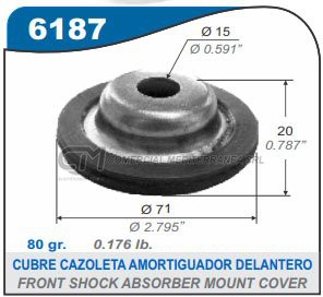 CAZOLETA SUSPENSION VW GOL.GACEL.SENDA CUBRE CAZOLE