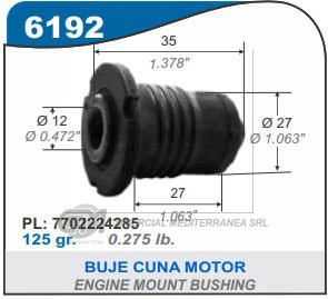 BUJE DE SUSPENSION CAPEMI RENAULT KANGOO 98/.. BUJE CUNA DE MOTOR 12.2 MM