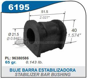 BUJE DE SUSPENSION CAPEMI CHEVROLET SPARK / CHERY QQ BUJE CENTRAL DE BARRA ESTABILIZA