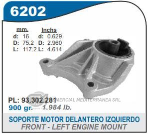 SOPORTE DE MOTOR CAPEMI CHEVROLET CORSA II/ASTRA/MERIVA/MONTANA 1.8 8V ../12 SOPORTE