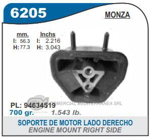 SOPORTE DE MOTOR CAPEMI CHEVROLET MONZA 92/98 SOPORTE DE MOTOR DELANTERO LADO DERECH