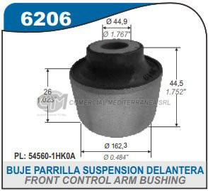BUJE DE SUSPENSION CAPEMI NISSAN KICKS 17/../MARCH/VERSA 12/.. BUJE PARRILLA DELANTERA