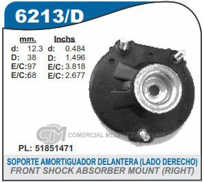 CAZOLETA DE SUSPENSION CAPEMI FIAT PUNTO/LINEA CAZOLETA DE SUSPENSION DELANTERA DERECHA SI