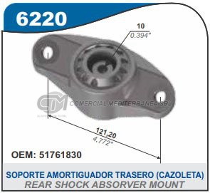 CAZOLETA DE SUSPENSION CAPEMI FIAT CRONOS/GRAN SIENA/IDEA/LINEA/SIENA/PUNTO CAZOLETA TRASE