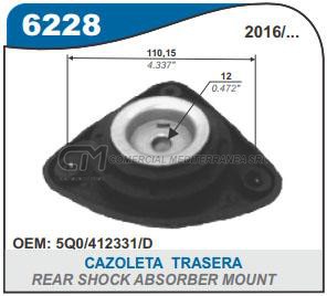 CAZOLETA DE SUSPENSION CAPEMI VOLKSWAGEN GOLF 14/.. / AUDI A3/S3 13/.. CAZOLETA DE SUSPENS