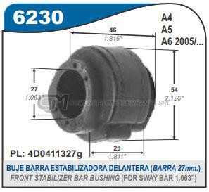 BUJE DE SUSPENSION CAPEMI AUDI A4 01/08/A5/A6 05/11 BUJE BARRA ESTABILIZADORA DELANTER