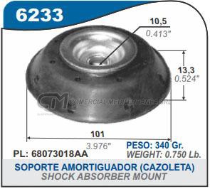 CAZOLETA DE SUSPENSION CAPEMI FIAT 500 / ALFA ROMEO MITO CAZOLETA AMORTIGUADOR DELANTERO S