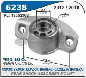 CAZOLETA DE SUSPENSION CAPEMI CHEVROLET CRUZE CAZOLETA DE SUSPENSION TRASERA