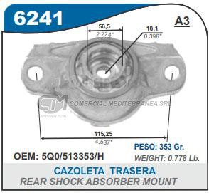 CAZOLETA DE SUSPENSION CAPEMI VOLKSWAGEN POLO 18/../VIRTUS 18/../GOLF 14/.. / AUDI A3 12/.