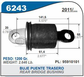 BUJE DE SUSPENSION CAPEMI CHEVROLET ONIX/COBALT/SONIC/PRISMA II/SPIN BUJE DE SUSPENSIO