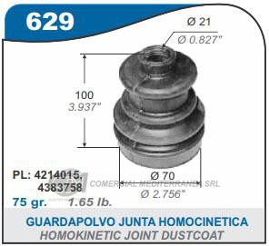 FUELLE DE TRANSMISION CAPEMI FIAT 128/147/DUNA/FIORINO GUARDAPOLVO JUNTA HOMOCINETICA 21X