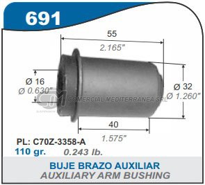 BUJES SUSPENSION FORD FALCON 1971 ADELANTE. FAIRLANE