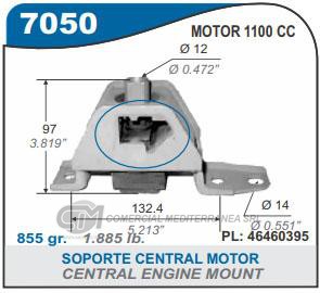 SOPORTE DE CAJA CAPEMI VER 7051// FIAT PALIO/SIENA/STRADA DIESEL SOPORTE CENTRAL DE