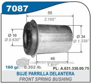 BUJE DE SUSPENSION CAPEMI MERCEDES BENZ 180 D BUJE PARRILLA DELANTERA 16X34X55 MM
