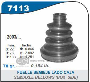 FUELLE DE TRANSMISION CAPEMI CHEVROLET CORSA II 1.8 8V 02-11/MERIVA 03-13/ZAFIRA 01-11 FU