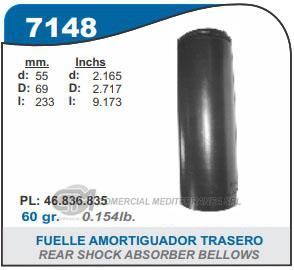 FUELLE DE TRANSMISION CAPEMI FIAT STILO 03-11 FUELLE AMORTIGUADOR TRASERO