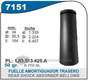 FUELLE DE TRANSMISION CAPEMI VOLKSWAGEN BORA 2.0-1.9 TDI/FOX/GOLF IV 99-07/NEW BEETLE 99-