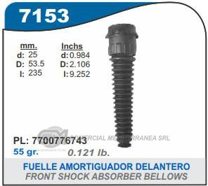 FUELLE DE TRANSMISION CAPEMI RENAULT SCENIC FUELLE AMORTIGUADOR DELANTERO