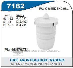 FUELLE DE TRANSMISION CAPEMI FIAT PALIO FIRE/MAREA/BRAVA TOPE AMORTIGUADOR TRASERO