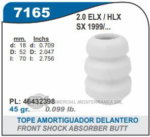 FUELLE DE TRANSMISION CAPEMI FIAT MAREA 2.0 98-07 TOPE AMORTIGUADOR DELANTERO