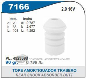 FUELLE DE TRANSMISION CAPEMI FIAT TEMPRA 2.0 16V 94-98 TOPE AMORTIGUADOR TRASERO