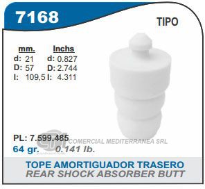 FUELLE DE TRANSMISION CAPEMI FIAT TIPO 93-98/BRAVA 1.6/MAREA 2.4 TOPE AMORTIGUADOR TRASER