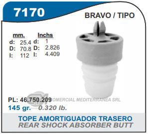 FUELLE DE TRANSMISION CAPEMI FIAT MAREA 98-07/BRAVA 00-03/TIPO 93-98 TOPE AMORTIGUADOR TR