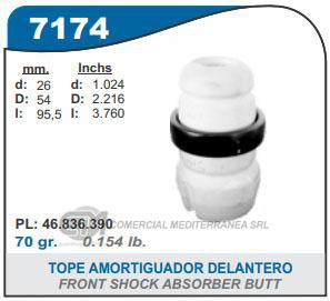FUELLE DE TRANSMISION CAPEMI FIAT STILO 03-11 TOPE AMORTIGUADOR DELANTERO
