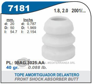FUELLE DE TRANSMISION CAPEMI FORD FOCUS 1.8-2.0 TOPE AMORTIGUADOR DELANTERO