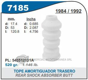 FUELLE DE TRANSMISION CAPEMI FORD ESCORT 88-93 TOPE AMORTIGUADOR TRASERO