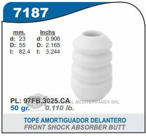 FUELLE DE TRANSMISION CAPEMI FORD KA 1.3/COURIER 97-00 TOPE AMORTIGUADOR DELANTERO