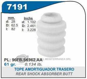 FUELLE DE TRANSMISION CAPEMI FORD MONDEO 2.0 ZETEC-2.5 V6 97-01 TOPE AMORTIGUADOR DELANTERO