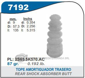 FUELLE DE TRANSMISION CAPEMI FORD FIESTA/ECOSPORT TOPE AMORTIGUADOR TRASERO ESPIGA-ESPECI