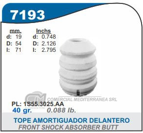 FUELLE DE TRANSMISION CAPEMI FORD KA 1.6 ROCAM 01-08 TOPE AMORTIGUADOR DELANTERO