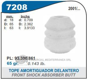 FUELLE DE TRANSMISION CAPEMI CHEVROLET ASTRA/MERIVA/ZAFIRA 98-12 TOPE AMORTIGUADOR DELANT